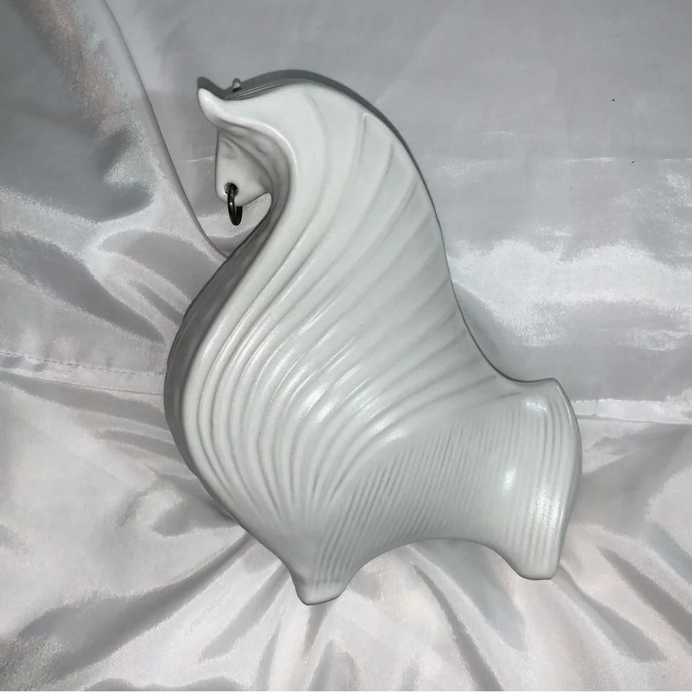 vintage JONATHAN ADLER white ceramic BULL coin bank